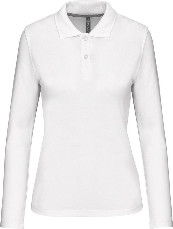 Kariban - K244 - Damespolo - Wit - Lange Mouwen