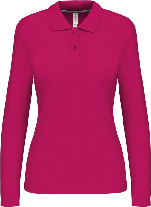 Kariban - K244 - Damespolo - Fuchsia - Lange Mouwen