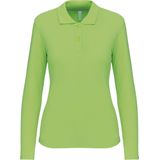 Kariban - K244 - Damespolo - Lime - Lange Mouwen