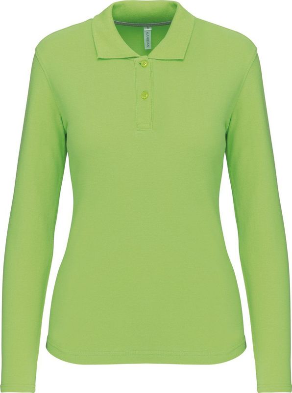 Kariban - K244 - Damespolo - Lime - Lange Mouwen