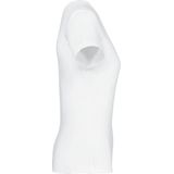 Kariban Dames T-shirt V-hals Korte Mouwen K381 - White