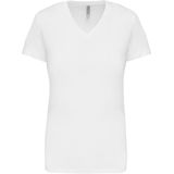 Kariban Dames T-shirt V-hals Korte Mouwen K381 - White