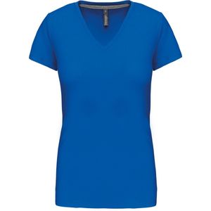 Kariban Dames T-shirt V-hals Korte Mouwen K381 - Light Royal Blue