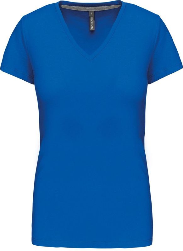 Kariban Dames T-shirt V-hals Korte Mouwen K381 - Light Royal Blue