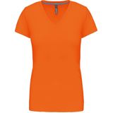 Kariban Dames T-shirt V-hals Korte Mouwen K381 - orange