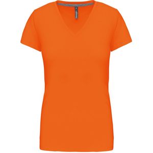 Kariban Dames T-shirt V-hals Korte Mouwen K381 - orange