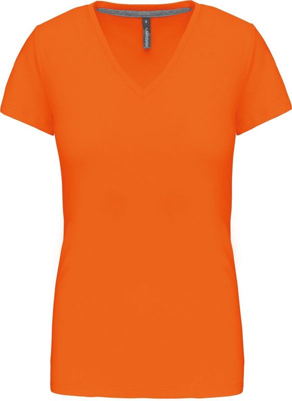 Kariban Dames T-shirt V-hals Korte Mouwen K381 - orange