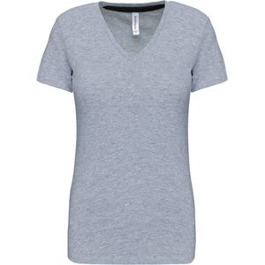 Kariban Dames T-shirt V-hals Korte Mouwen K381 - Oxford Grey