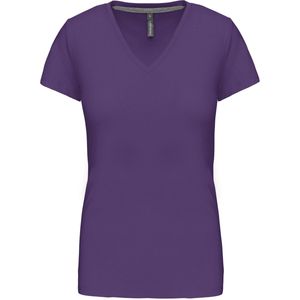 Kariban Dames T-shirt V-hals Korte Mouwen K381 - purple