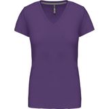 Kariban Dames T-shirt V-hals Korte Mouwen K381 - purple