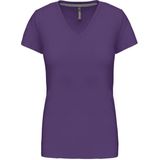 Kariban Dames T-shirt V-hals Korte Mouwen K381 - purple