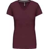Kariban Dames T-shirt V-hals Korte Mouwen K381 - Wine