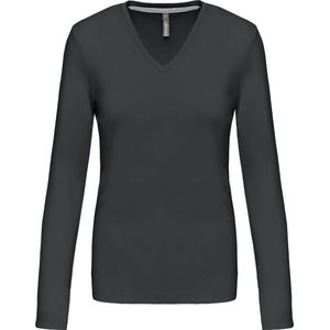 Kariban - K382 - T-shirt - Dark Grey - 100% Katoen, Lange Mouwen, Getailleerde Snit