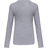 Kariban - K382 - T-shirt - Oxford Grey - V-hals - Lange Mouwen