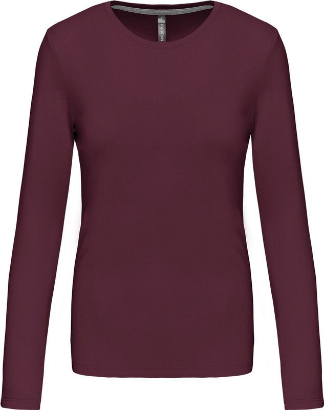 Kariban Dames T-shirt V-hals Korte Mouwen K381 - Wine