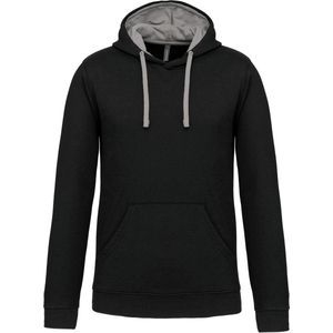 Kariban Hooded sweater met contrasterde capuchon K446 - Black / Fine Grey