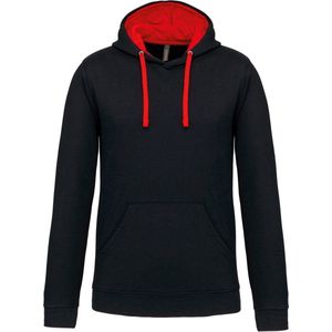 Kariban Hooded sweater met contrasterde capuchon K446 - BLACK / RED