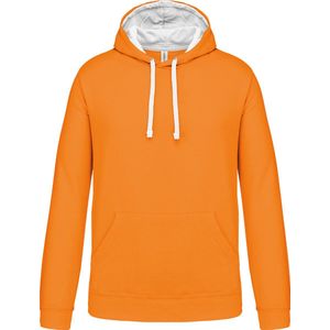 Kariban Hooded sweater met contrasterde capuchon K446 - Orange / White