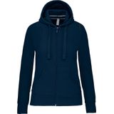 Kariban - K464 - Damessweater - Navy - Met Rits en Capuchon