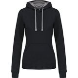 Kariban - K465 - Damessweater - Zwart / Fijn Grijs - Met Capuchon