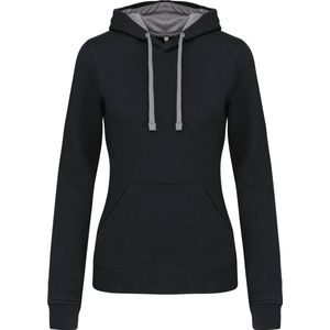 Kariban - K465 - Damessweater - Zwart / Fijn Grijs - Met Capuchon