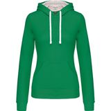 Kariban - K465 - Damessweater - Light Kelly Green / White - Met Capuchon