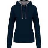 Kariban - K465 - Damessweater - Navy - Met Capuchon en Contrasterende Kleur