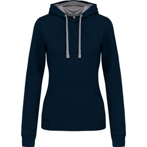 Kariban - K465 - Damessweater - Navy - Met Capuchon en Contrasterende Kleur