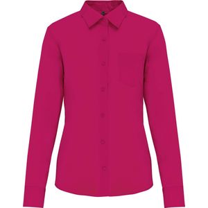 Kariban - Jessica - Damesblouse - Polykatoen - Lange Mouwen, Kraag zonder Knopen, Gecertificeerd volgens OEKO-TEX®