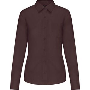 Kariban - Jessica - Damesblouse - Polykatoen - Lange Mouwen, Kraag Zonder Knopen, Gecertificeerd volgens OEKO-TEX®