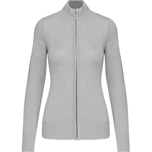 Kariban Dames cardigan met rits K962 - Grey Melange - XS