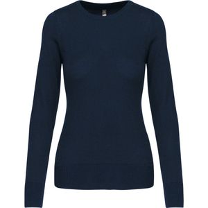 Pullover/Cardigan Dames S Kariban Ronde hals Lange mouw Navy 50% Katoen, 50% Acryl
