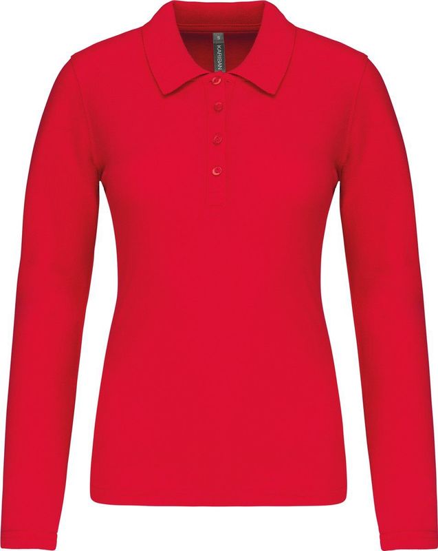 Kariban - K257 - Damespolo - Rood - 100% Voorgekrompen Piquékatoen