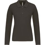 Kariban - Piqué Damespolo - Lange Mouwen - Dark Grey