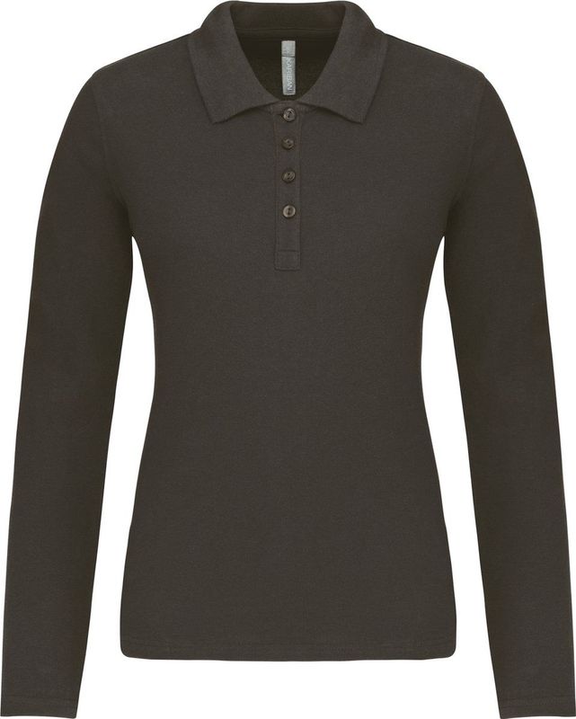Kariban - Piqué Damespolo - Lange Mouwen - Dark Grey