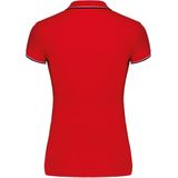 Kariban Damespolo K251 - Rood / Marine / Wit - Korte Mouwen