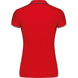 Kariban Damespolo K251 - Rood / Marine / Wit - Korte Mouwen