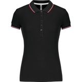 Kariban - K251 - Damespolo - Korte Mouwen - Zwart - Rood - Wit