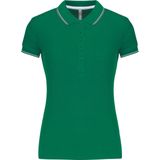 Kariban - K251 - Damespolo - Kelly green/Light grey/White - Korte Mouwen