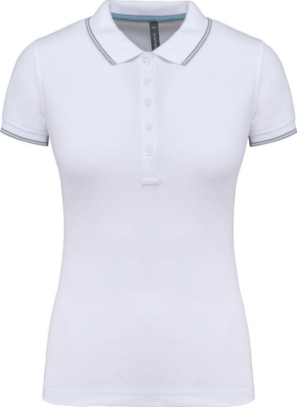 Kariban - K251 - Damespolo - Wit - Korte Mouwen