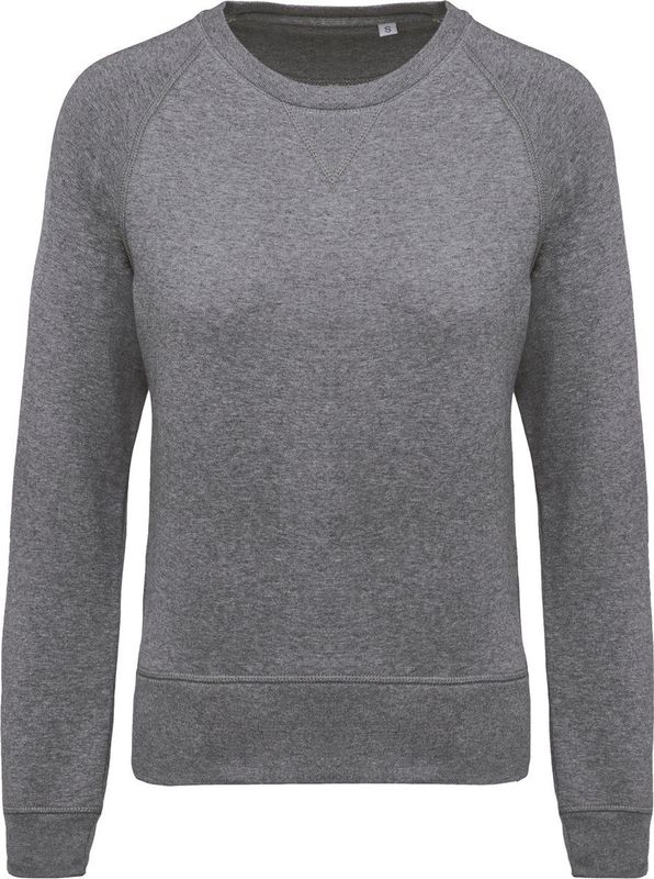 Kariban - K481 - Damessweater - Grey Heather - BIO - Ronde Hals - Raglanmouwen