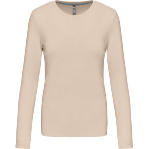 Kariban T-shirt V-hals lange mouwen K358 - Light Sand - 3XL