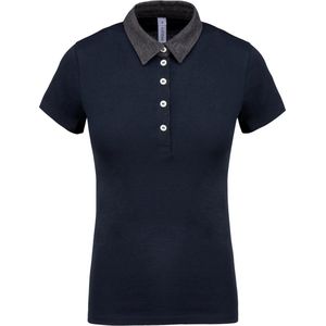 Kariban - K261 - Damespolo - Navy / Dark Grey Heather - Tweekleurige Jersey
