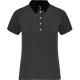 Kariban - K261 - Poloshirt - Dark Grey Heather / Black - 100% Gekamd Katoen Enzymgewassen