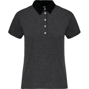 Kariban - K261 - Poloshirt - Dark Grey Heather / Black - 100% Gekamd Katoen Enzymgewassen