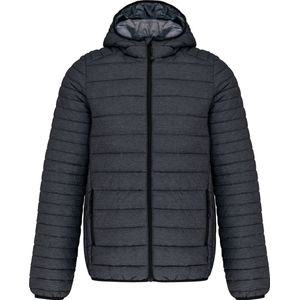 Kariban Men's lightweight hooded padded jacket K6110 - Marl Dark Grey - 4XL