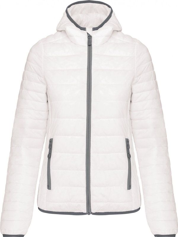 Kariban - K6111 - Tussenjas - Wit - Lichtgewicht Gewatteerd Met Capuchon