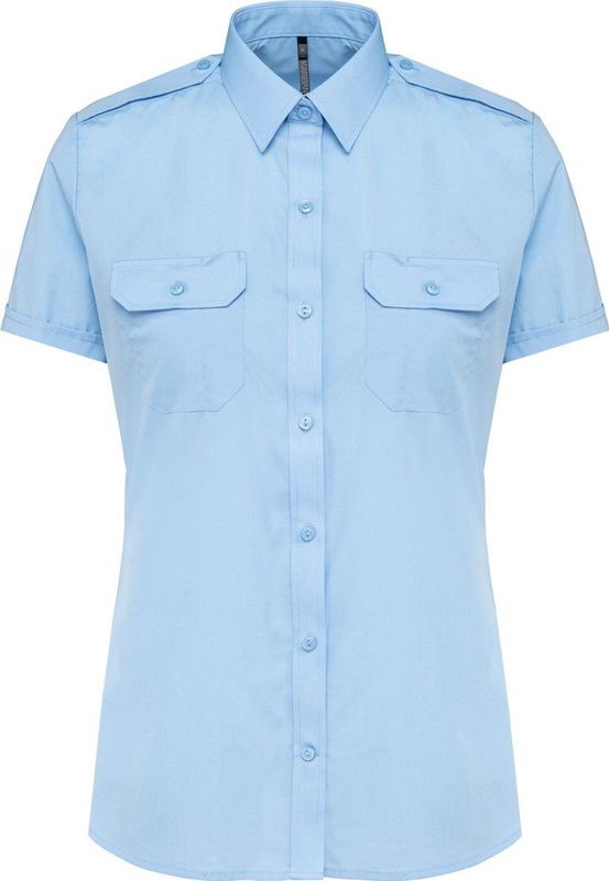 Kariban - K504 - Damespilootoverhemd - Sky Blue - Korte Mouwen