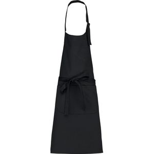 Kariban - Schort - Katoen - Zwart - Metalen Verstelgesp - Grote Voorzak