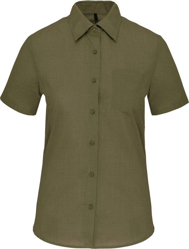Kariban K548 - Overhemd - Light Khaki - Polykatoen-Popeline - Korte Mouwen